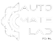 the automate lab - a white cog on transparent background.